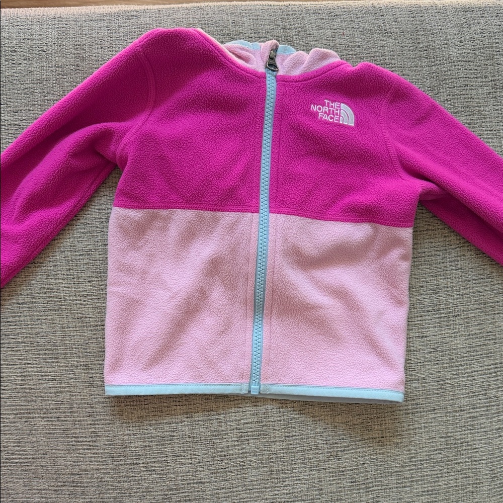 Kids The North Face Two-Tone Pink Fleece Jacket 12-18 Months